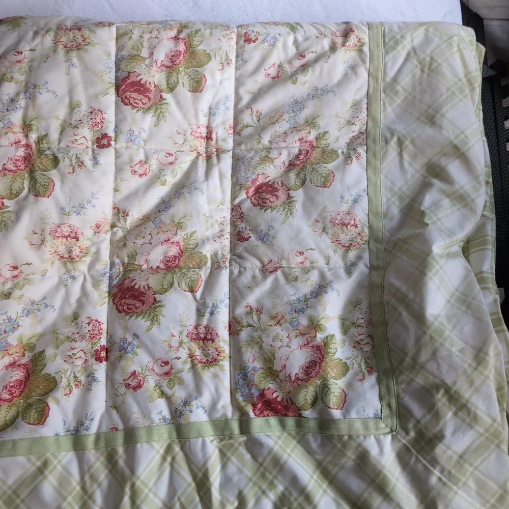 Ralph Lauren Chaps Constance Garden Queen Set Comforter 2 Shams Floral Vintage